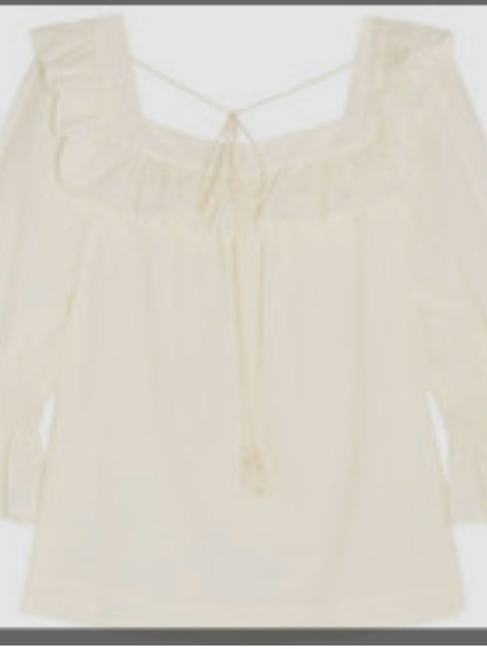 Rachel Zoe Cream Off-Shoulder Tie-Neck Blouse